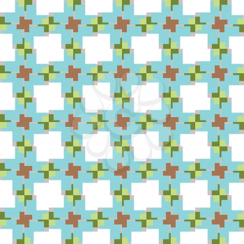Vector seamless pattern texture background with geometric shapes, colored in blue, brown, green, grey and white colors.