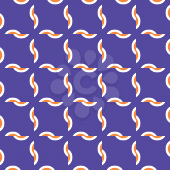 Vector seamless pattern texture background with geometric shapes, colored in purple, orange and white colors.