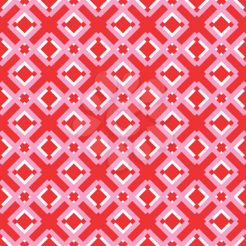 Vector seamless pattern texture background with geometric shapes, colored in red, pink and white colors.