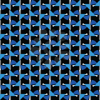 Vector seamless pattern texture background with geometric shapes, colored in blue, grey, black and white colors.