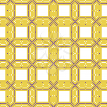 Vector seamless pattern texture background with geometric shapes, colored in yellow, purple and white colors.