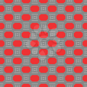 Vector seamless pattern texture background with geometric shapes, colored in red and grey colors.