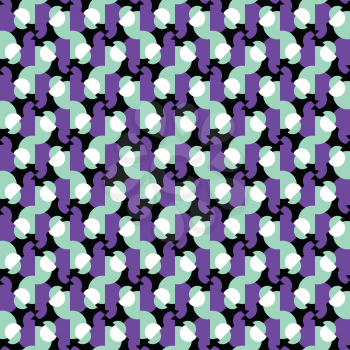 Vector seamless pattern texture background with geometric shapes, colored in purple, blue, white and black colors.