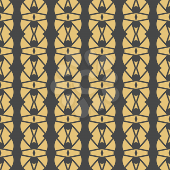 Vector seamless pattern texture background with geometric shapes, colored in yellow and dark grey colors.