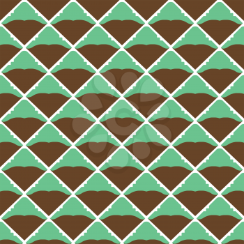 Vector seamless pattern texture background with geometric shapes, colored in green, brown and white colors.