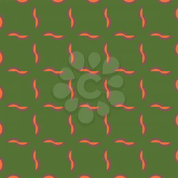Vector seamless pattern texture background with geometric shapes, colored in green, orange and brown colors.