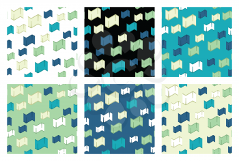 Vector seamless pattern texture backgrounds, sets. Colored, black and white colored.