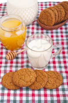 Royalty Free Photo of Milk, Cookies and Honey