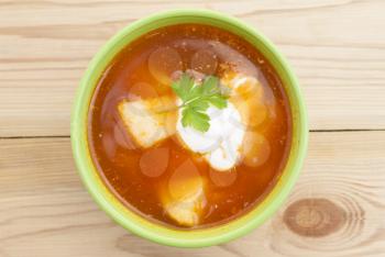 Red beet soup (borscht).