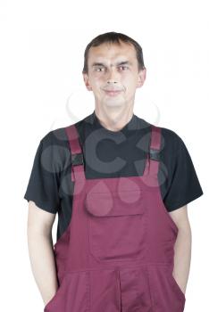 Royalty Free Photo of a Man in Coveralls