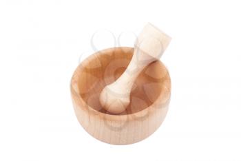 Mortar and pestle on a white background.