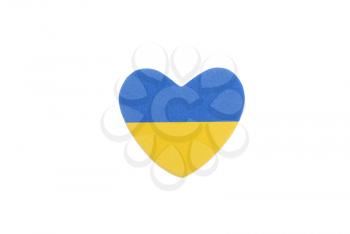 Ukrainian flag in the shape of a heart.
