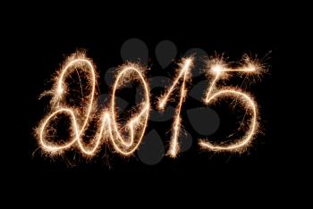 Happy New Year 2015- inscription made sparklers.