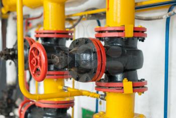 Control valve gas boiler room.