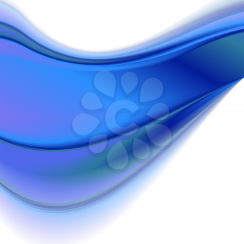 Blue abstract wavy background. Vector illustration .