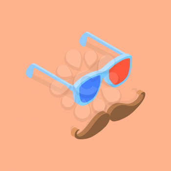 Glasses and a mustache. Vector illustration .