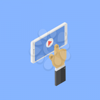 Video player on your smartphone. Vector illustration .