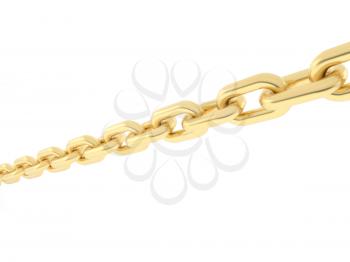 Gold chain on a white background. 3d rendering.