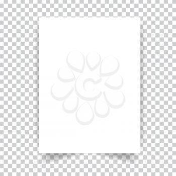 White realistic paper page. Vector illustration .