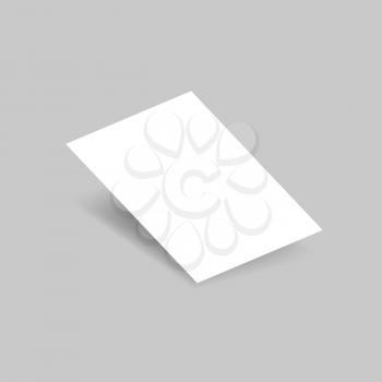 One white sheet of paper on a gray background. Vector illustration .