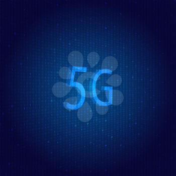 5G network symbol on a technological background. Vector illustration .