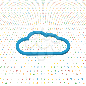 Cloud symbol network on a digital background. Vector illustration .