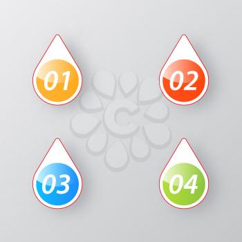 Elements of infographics color buttons steps. Vector illustration .