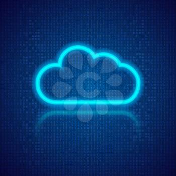Cloud computing on an abstract digital background. Vector illustration .