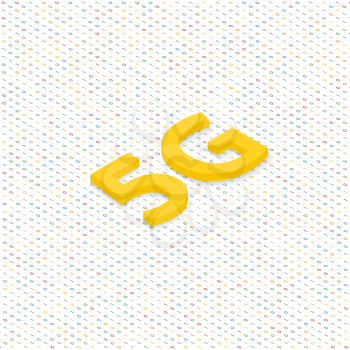 5G symbol of wireless Internet connection. Vector illustration .