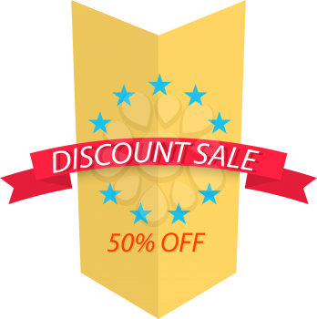 Discount sale arrow on white background. Vector illustration .