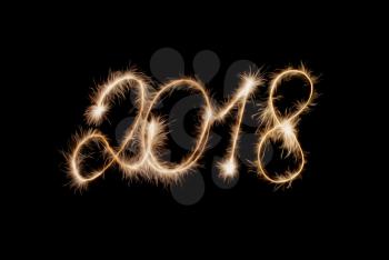 2018 Inscription sparklers. Happy New Year !