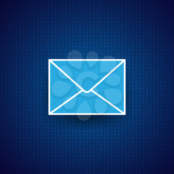 Mail envelope on a digital background. Vector illustration .