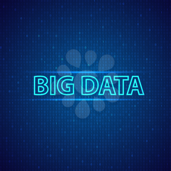 Big data on a digital background. Vector illustration .