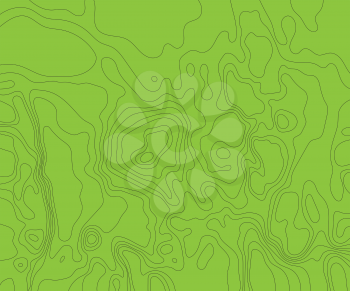 Topographic map on a green background. Vector illustration .