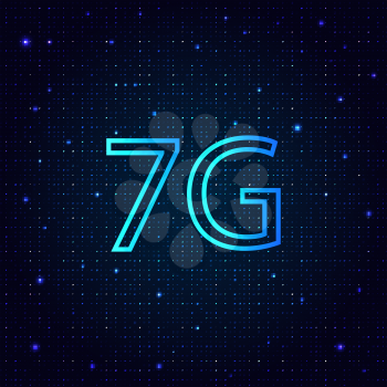 7G is a new generation of high-speed mobile Internet connection. Vector illustration .