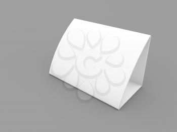 Blank white desk calendar template on gray background. 3d render illustration.