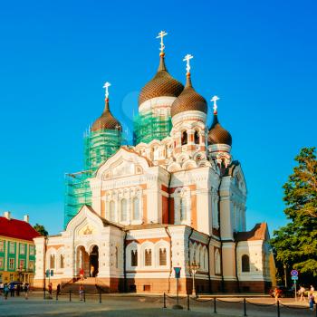 Alexander Nevsky Cathedral, An Orthodox Cathedral Church In Tallinn Old Town, Estonia. Summer Time