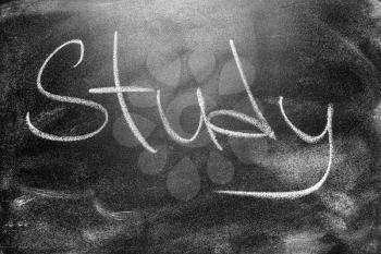 Handwritten Message On A Black School Chalkboard Study