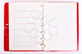 Open Blank Page Notebook. Old Paper Notepad Isolate On White Background