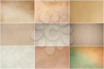 Old Beige Papers Set Isolated On White Background