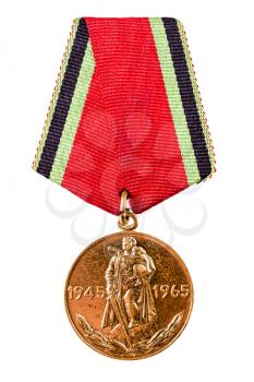 MINSK, BELARUS - FEB 03: Russian (soviet) medal for participation in the Second World War, February 03, 2014.