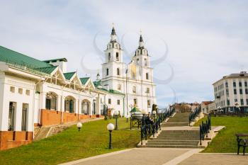 MINSK - APR 6: The cathedral of Holy Spirit in Minsk - the main Orthodox church of Belarus on April 6, 2014 in Minsk, Belarus.