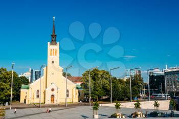 St. John's Church Is In Freedom Square In Tallinn, Estonia. Estonian Capital Is Famous For Its World Heritage Old Town Walls And Cobbled Streets.