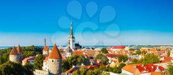 Panorama Panoramic Scenic View Landscape Old City Town Tallinn In Estonia