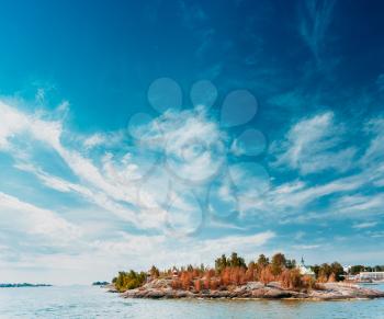 Tiny Rocky Island Near Helsinki, Finland.