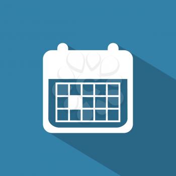 Flat icons for web and mobile applications. Calendar icon. Long shadow design