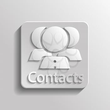 Icon gray contacts with shadow