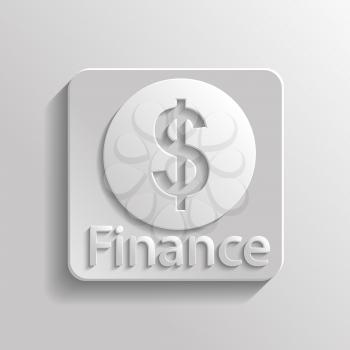 Icon gray finance with shadow