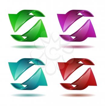 Set of arrow stickers, vector illustration