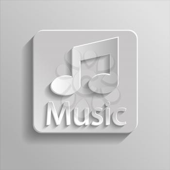 Icon gray music with shadow